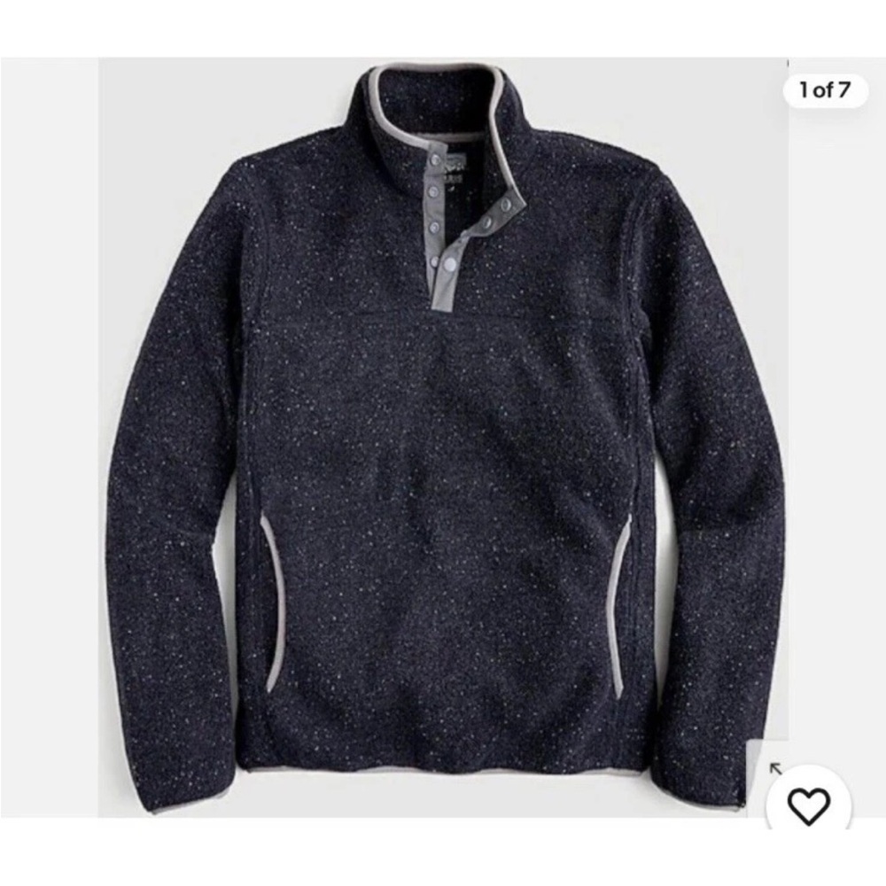 J Crew Nordic Mockneck Pullover Sherpa Fleece Navy Blue Pullover Size Large NWT